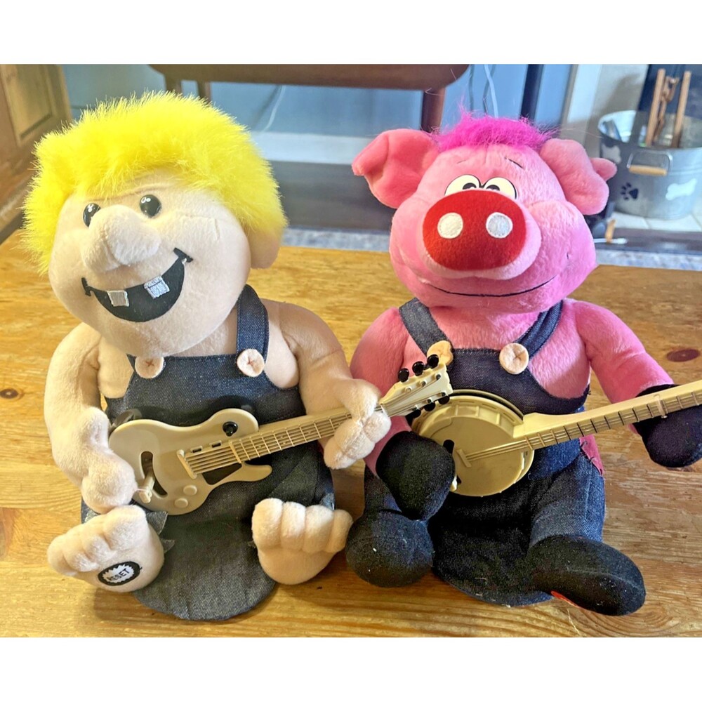 Rare Dueling Banjo Buddies Musical Plush Interactive Floyd & Pork Chop
